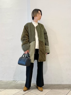 「BEAUTY&YOUTH UNITED ARROWS（ビューティーアンドユースユナイテッドアローズ）のアイテム（ボストンバッグ）」を使った、上中（kaminaka）さん（レディース・158cm）の秋コーディネート