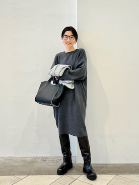 「BEAUTY&YOUTH UNITED ARROWS（ビューティーアンドユースユナイテッドアローズ）のアイテム（ワンピース）」を使った、上中（kaminaka）さん（レディース・158cm）の秋コーディネート