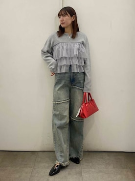 「韓国コーデ」｜「アイテム（パンプス）」を使った、naoさん（レディース・158cm）の冬コーディネート