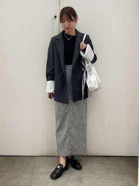 「SENSE OF PLACE by URBAN RESEARCH（センスオブプレイスバイアーバンリサーチ）のアイテム（テーラードジャケット）」を使った、naoさん（レディース・158cm）の冬コーディネート