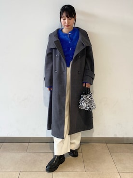 「アーバンリサーチ」｜「アイテム（ステンカラーコート）」を使った、naoさん（レディース・158cm）の秋コーディネート