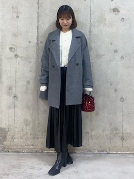 「アイテム（その他アウター、グレー系）」を使った、naoさん（レディース・158cm）の秋コーディネート