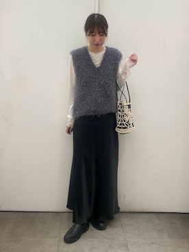 「アイテム（ベスト）」を使った、naoさん（レディース・158cm）の冬コーディネート