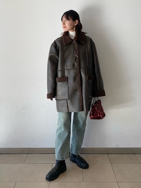 「リバーシブル」｜「アイテム（ブーツ）」を使った、naoさん（レディース・158cm）の秋コーディネート