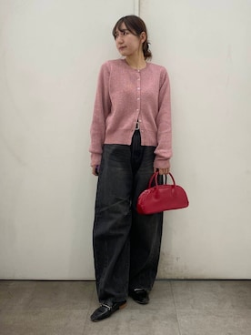 「カーブデニム」｜naoさん（レディース・158cm）の冬コーディネート