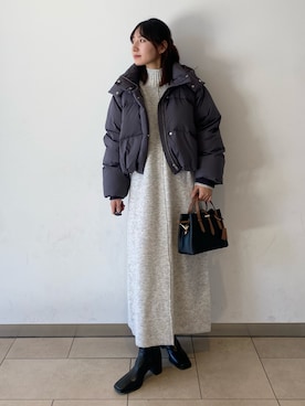 「アーバンリサーチ」｜「アイテム（ダウンジャケット/コート）」を使った、naoさん（レディース・158cm）の秋コーディネート