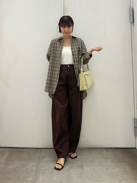 「SENSE OF PLACE by URBAN RESEARCH（センスオブプレイスバイアーバンリサーチ）のアイテム（キャミソール）」を使った、naoさん（レディース・158cm）の秋コーディネート