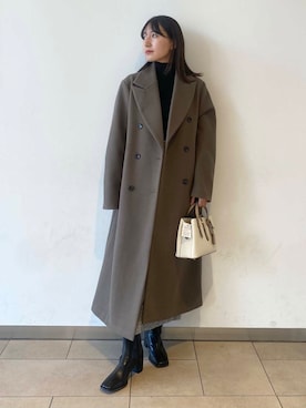 「アイテム（チェスターコート）」を使った、naoさん（レディース・158cm）の冬コーディネート