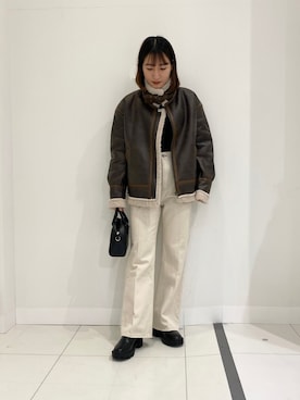 「チェルシーブーツ」｜「アイテム（ブルゾン）」を使った、naoさん（レディース・158cm）の冬コーディネート