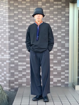 「Adoon plain（アドーンプレーン）のアイテム（Tシャツ/カットソー）」を使った、makiさん（メンズ・173cm）の秋コーディネート