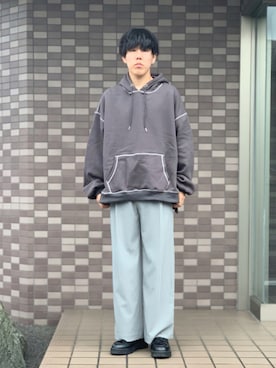 「epnok（エプノック）のアイテム（パーカー）」を使った、makiさん（メンズ・173cm）の秋コーディネート