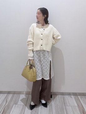 「ROPE' PICNIC（ロペピクニック）のアイテム（その他パンツ）」を使った、funaさん（レディース・155cm）の秋コーディネート