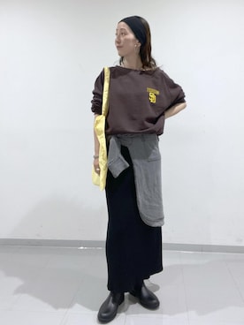 「アイテム（レインシューズ）」を使った、funaさん（レディース・155cm）の秋コーディネート