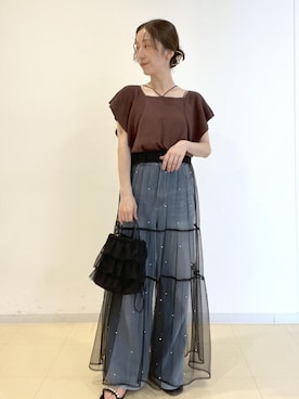 「アイテム（スカート）」を使った、funaさん（レディース・155cm・30代）の夏コーディネート