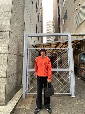 「Upstairsのアイテム」を使った、たけのこさん（メンズ・175cm）の秋コーディネート