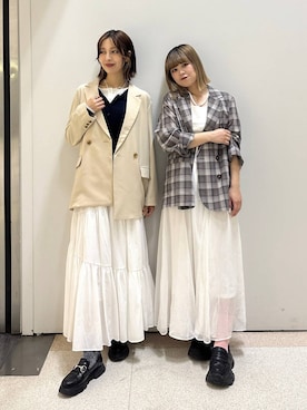 「JEANASIS（ジーナシス）のアイテム（ジャケット/アウター）」を使った、archangramさん（レディース・153cm）の春コーディネート