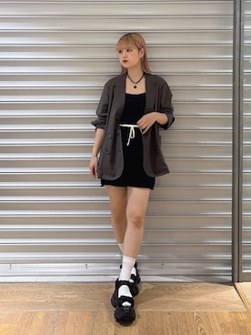 「JEANASIS（ジーナシス）のcozyテーラードWジャケット/647676（テーラードジャケット、ブラウン系）」を使った、archangramさん（レディース）の夏コーディネート