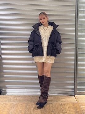 「JEANASIS（ジーナシス）のルーズFITロングブーツ/581263（ブーツ）」を使った、archangramさん（レディース・153cm）の秋コーディネート