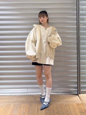 「JEANASIS（ジーナシス）のアイテム（ブルゾン）」を使った、archangramさん（レディース・153cm）の春コーディネート