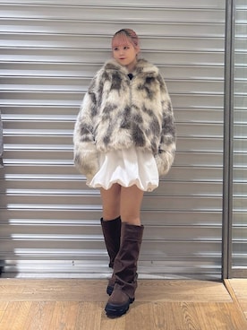 「JEANASIS（ジーナシス）のルーズFITロングブーツ/581263（ブーツ）」を使った、archangramさん（レディース・153cm）の秋コーディネート