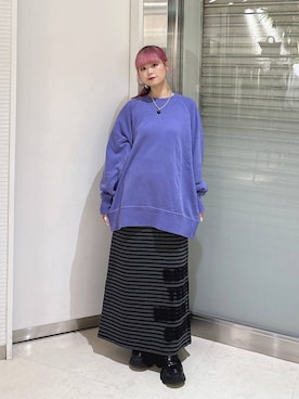 「JEANASIS（ジーナシス）のガラスハート2レンネックレス/1056979（ネックレス、ブラック系）」を使った、archangramさん（レディース）の秋コーディネート