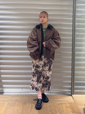 「JEANASIS（ジーナシス）のアイテム（スカート）」を使った、archangramさん（レディース・153cm）の秋コーディネート