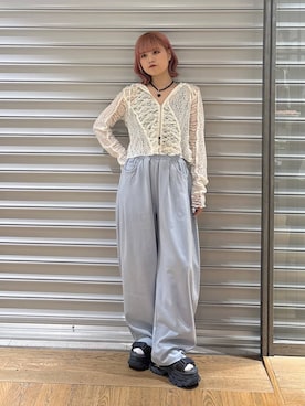 「JEANASIS（ジーナシス）のチビラメカップインタンク/326152（タンクトップ、グレー系）」を使った、archangramさん（レディース）の春コーディネート