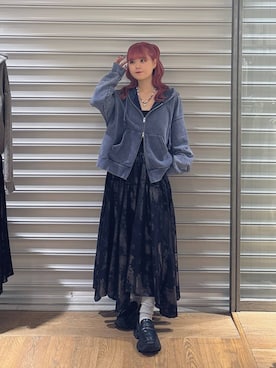 「アイテム（ネックレス、ブルー系）」を使った、archangramさん（レディース・153cm）の秋コーディネート