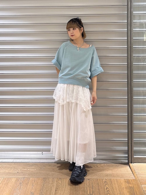 先行入荷♡ ジーナシス お花 カットソー 選べる着丈】ヴィンテージミニウラケSS/666092（Tシャツ/カットソー