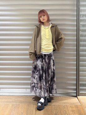 「JEANASIS（ジーナシス）のチャンキーMIXチェーンネックレス/638291（ネックレス、シルバー系）」を使った、archangramさん（レディース）の春コーディネート