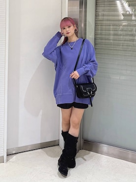 「JEANASIS（ジーナシス）のスラウチミドルブーツ/1052546（ブーツ、ブラック系）」を使った、archangramさん（レディース）の秋コーディネート