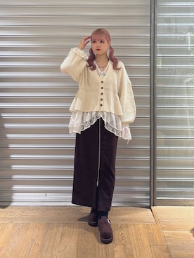 「JEANASIS（ジーナシス）のアイテム（スカート）」を使った、archangramさん（レディース・153cm）の秋コーディネート