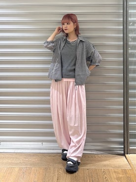 「JEANASIS（ジーナシス）のチャンキーMIXチェーンネックレス/638291（ネックレス、シルバー系）」を使った、archangramさん（レディース）の春コーディネート