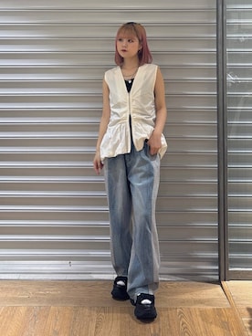「JEANASIS（ジーナシス）のチャームヴィンテージチェーンネックレス/638258（ネックレス、シルバー系）」を使った、archangramさん（レディース）の夏コーディネート