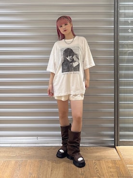 「JEANASIS（ジーナシス）のルーズFITブーサン/657280（サンダル、ブラウン系）」を使った、archangramさん（レディース）の夏コーディネート