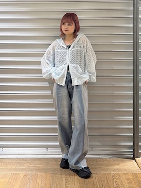 「JEANASIS（ジーナシス）のキリカエボリュームローファー/573242（ローファー、ブラック系）」を使った、archangramさん（レディース）の春コーディネート