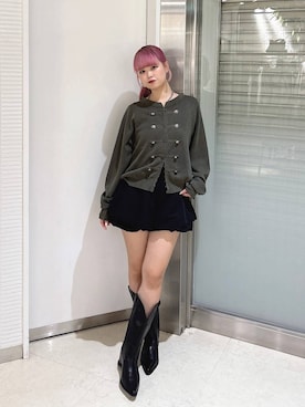 「JEANASIS（ジーナシス）のレイヤードバルーンショートパンツ/1061756（その他パンツ、ブラック系）」を使った、archangramさん（レディース）の秋コーディネート