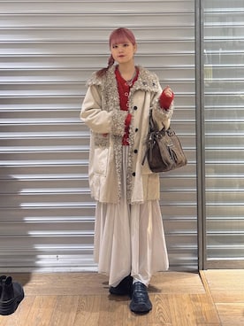 「アイテム（ムートンコート）」を使った、archangramさん（レディース・153cm・20代）の冬コーディネート