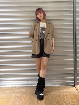 「JEANASIS（ジーナシス）のアイテム（ジャケット/アウター）」を使った、archangramさん（レディース・153cm）の春コーディネート