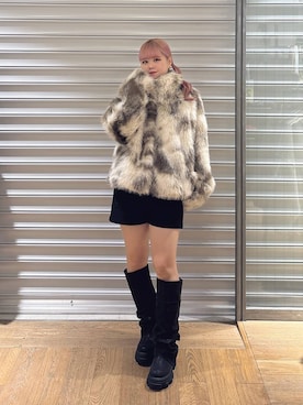 「JEANASIS（ジーナシス）のルーズFITロングブーツ/581263（ブーツ）」を使った、archangramさん（レディース・153cm）の秋コーディネート