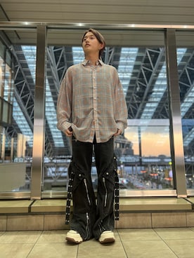 「WHITELAND（ホワイトランド）のアイテム（シャツ/ブラウス）」を使った、ゆーまさん（メンズ・164cm）の夏コーディネート