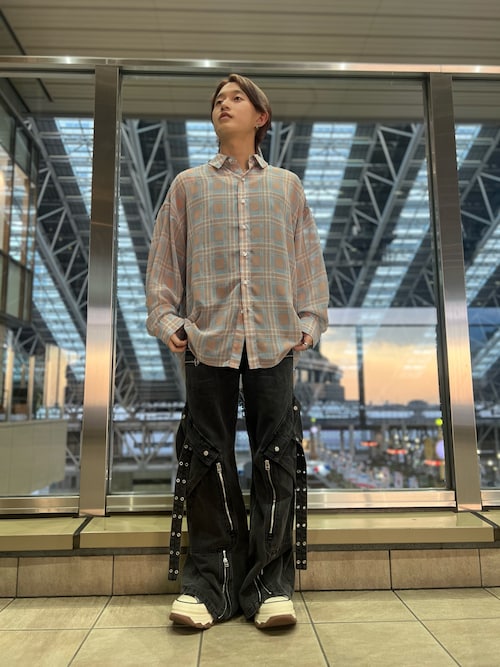 ブラウス シャツ WHITELAND/ホワイトランド/CHIFFON CHECK SHIRTS レディース メンズ WHITELAND/ホワイトランド/CHIFFON CHECK SHIRTS（シャツ