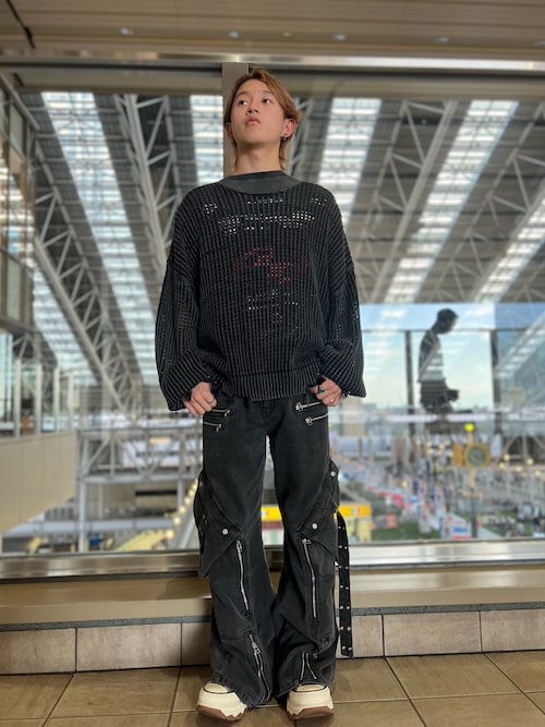 DankeSchon/ダンケシェーン/CHEMICAL MESH KNIT CREWNECK