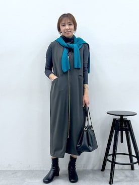 「アイテム（ブーツ）」を使った、atsukoさん（レディース・162cm・40代）の冬コーディネート