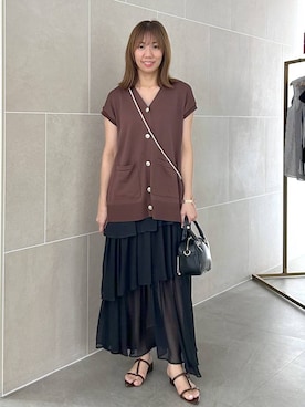 「アイテム（ベスト）」を使った、atsukoさん（レディース・162cm・40代）の夏コーディネート