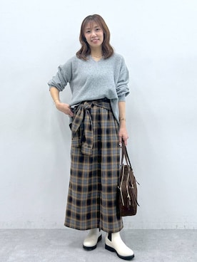 「アイテム（ボストンバッグ）」を使った、atsukoさん（レディース・162cm・40代）の冬コーディネート