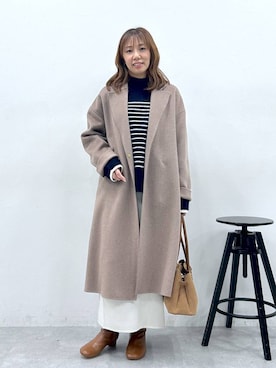 「アイテム（チェスターコート）」を使った、atsukoさん（レディース・162cm・40代）の冬コーディネート