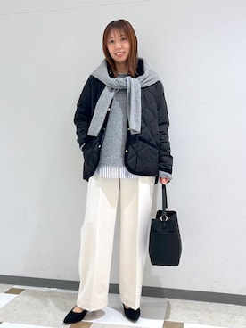 「アイテム（ダウンジャケット/コート）」を使った、atsukoさん（レディース・162cm・40代）の秋コーディネート