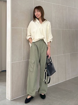 「アイテム（カーゴパンツ）」を使った、atsukoさん（レディース・162cm）の秋コーディネート