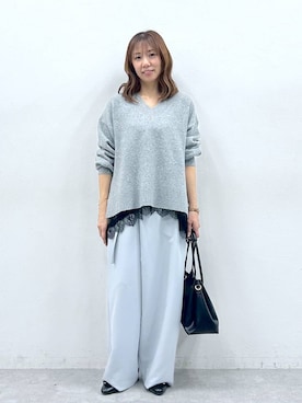 「アイテム（キャミソール、ブラック系）」を使った、atsukoさん（レディース・162cm）の冬コーディネート